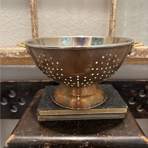 Vintage Brass and Copper Colander